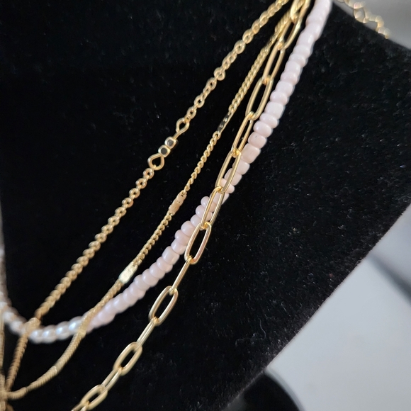 Fashion Gold Tone 4 piece Layering Necklace. - Picture 4 of 5